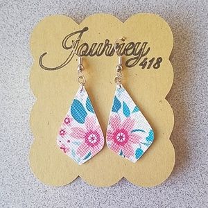 Spring floral faux leather